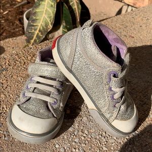 Toddler 7 see kai run silver high tops